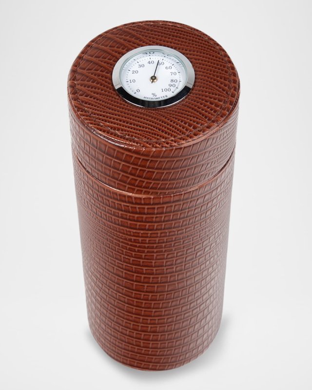 Lizard Vegan Leather Travel Cigar Humidor